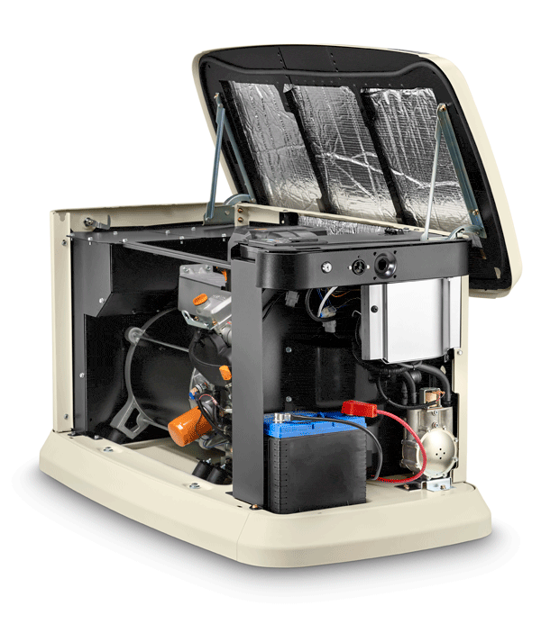 Generac generator opened from the side