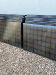 Solar panels stored on site
